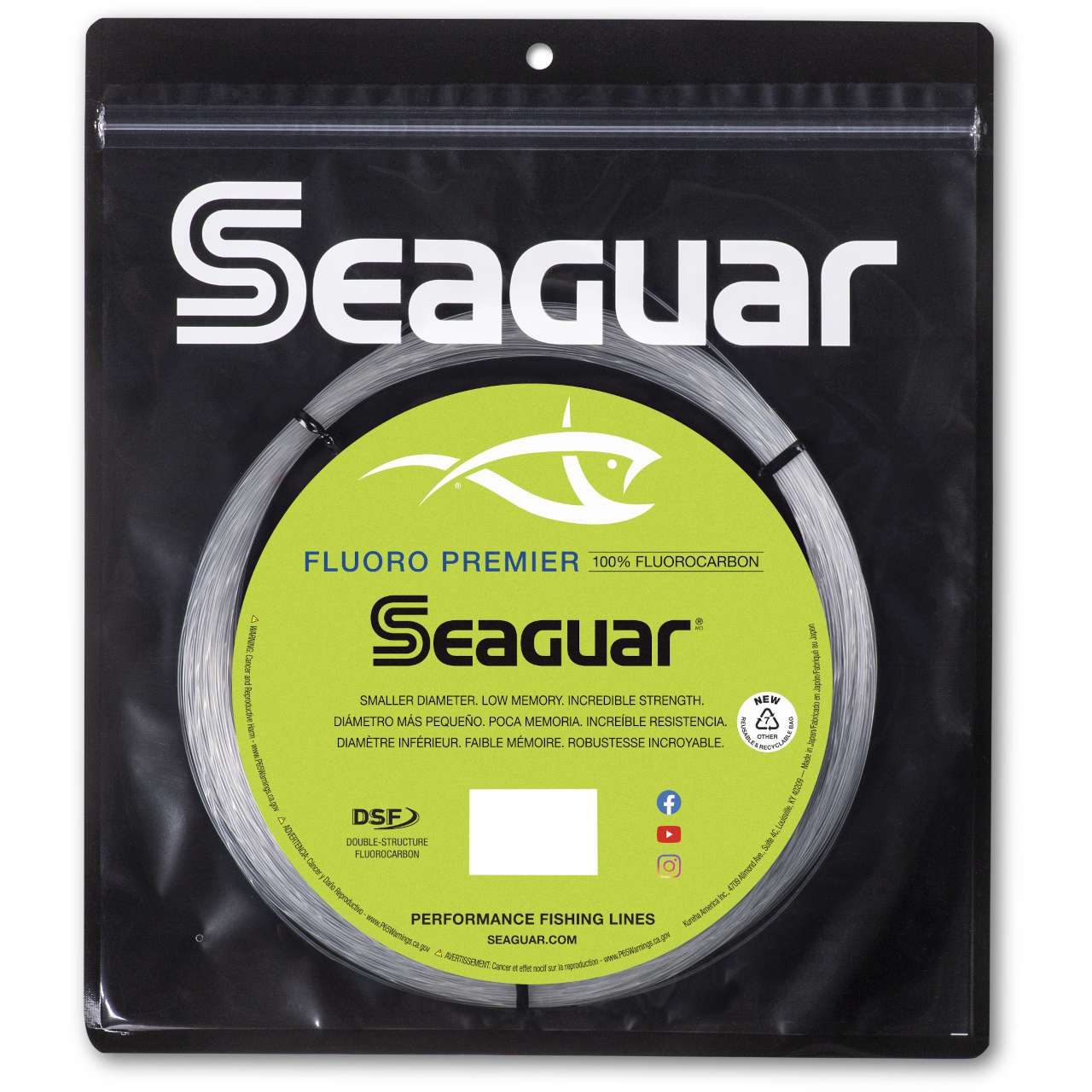 Seaguar Fluoro Premier Big Game Fishing Line 50 170 lb