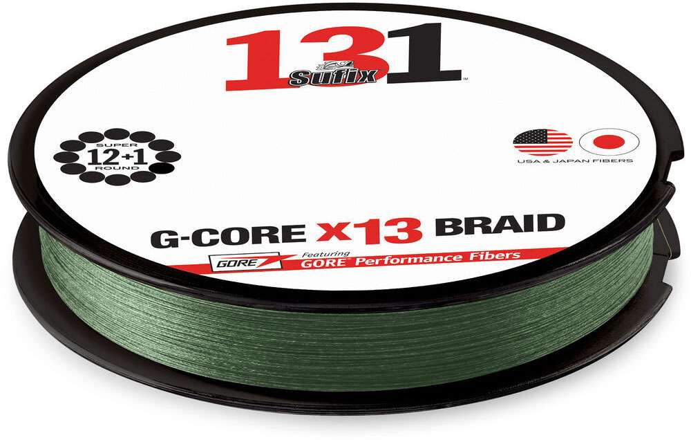 Sufix 131 G-Core Braided Fishing Line - 10lb 150yds - TackleDirect