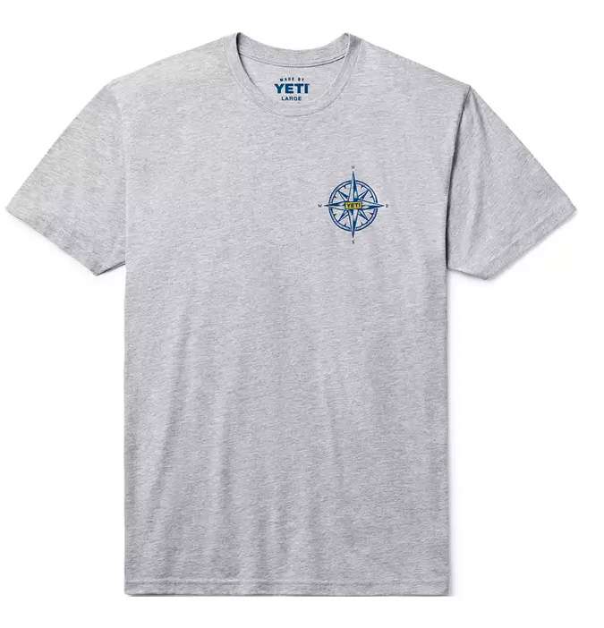 YETI Open Seas Short Sleeve T-Shirt - Heather Gray - Large