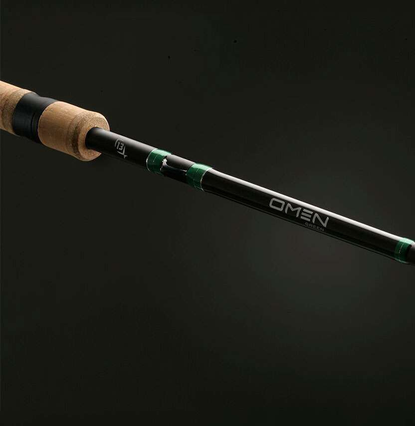 13 Fishing Omen Green Spinning Rod, 7ft 2in, Medium Light, Fast, 1 Piece,  OG2S72