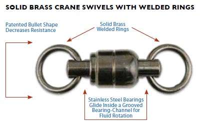 #5 120lb AFW Ball Bearing Snap Swivel w/ Welded Ring - 3 Pack