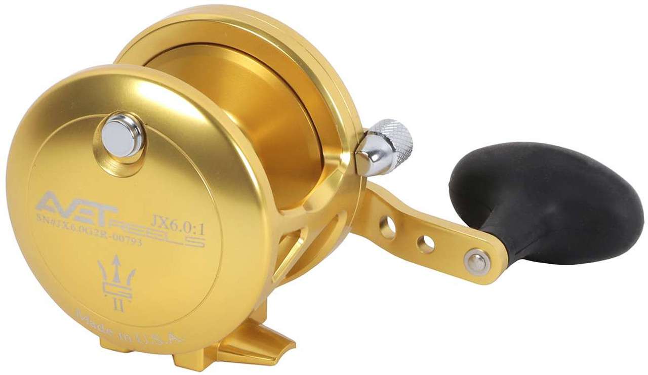 Avet JX 6.0 G2 Single Speed Reel Gold No Glide Plate