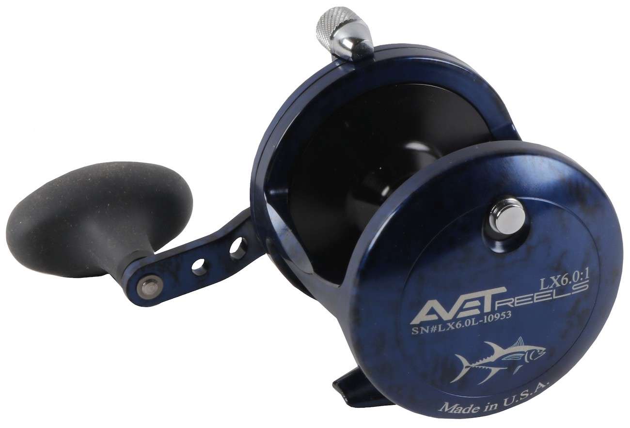 Avet LX 6.0 Single Speed Lever Drag Reel LH Blue Camo TackleDirect