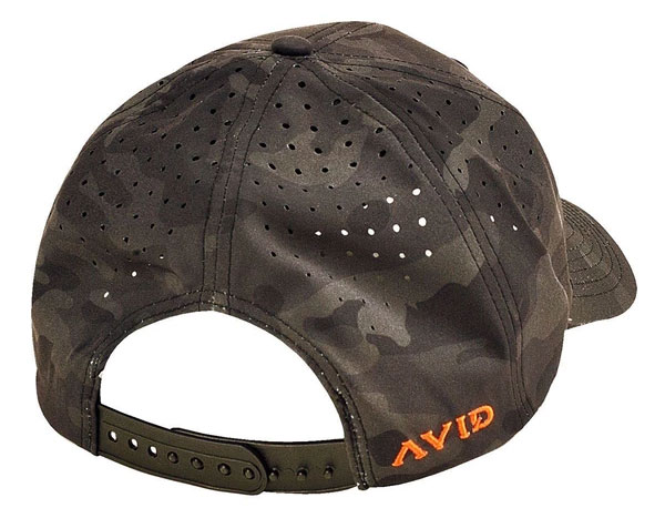AVID Sportswear Delta Performance Snapback Hat - Black Camo - TackleDirect