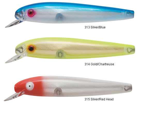 (LOT OF 3) Bomber Saltwater Grade Wind-Cheater - 6in Gold Chrome/Black Back