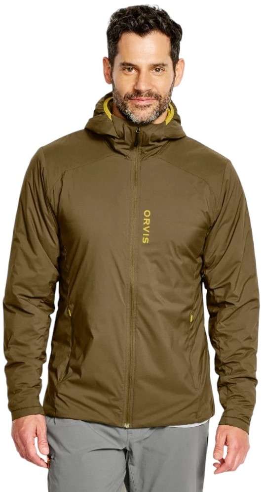 Orvis Mens PRO LT Insulated Hoodie Olive Medium TackleDirect