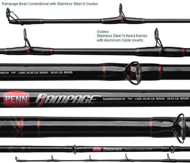 PENN Rampage 6'6”. Nearshore/Offshore Boat Conventional Rod; 1