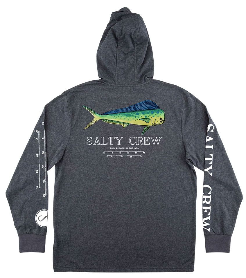 Salty Crew Angry Bull Long Sleeve Hooded Tech Shirt - XL - TackleDirect