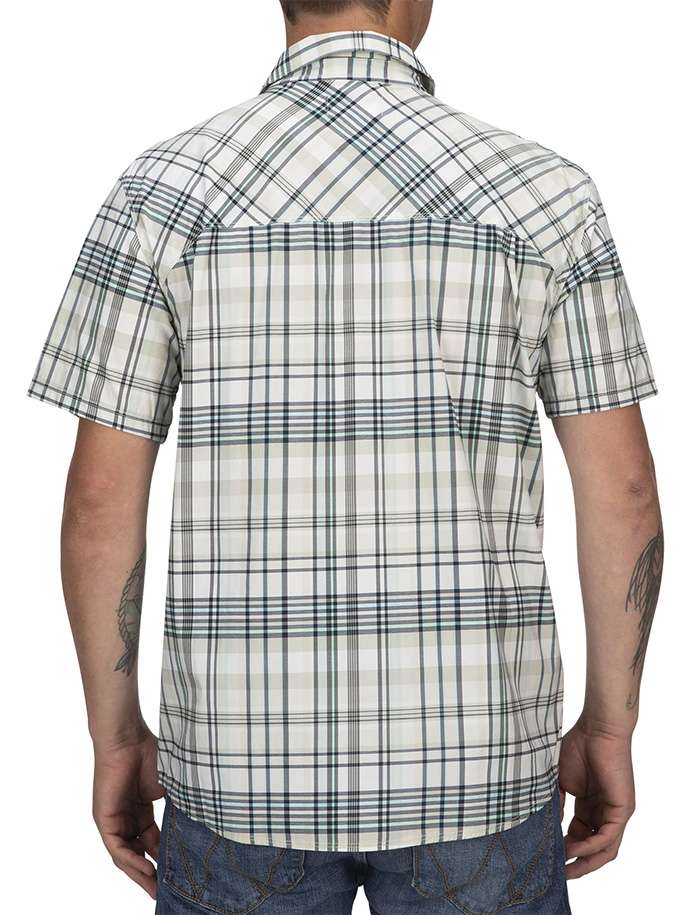 Simms Stone Cold Short Sleeve Shirt - Pearl Madras Plaid - L - TackleDirect