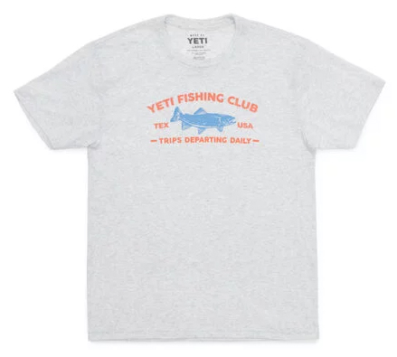 YETI Fishing Club Short Sleeve T-Shirt - White - Large - TackleDirect
