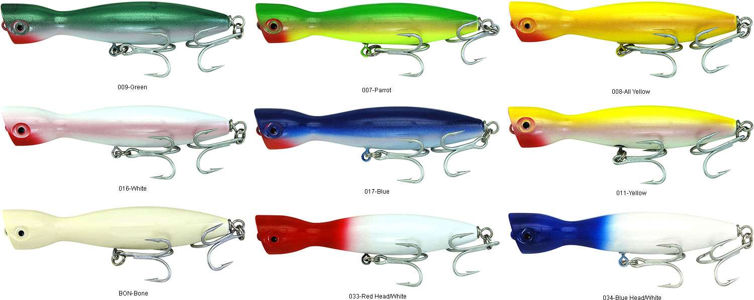 Mark White Lures White with Red Eye Surface Plug