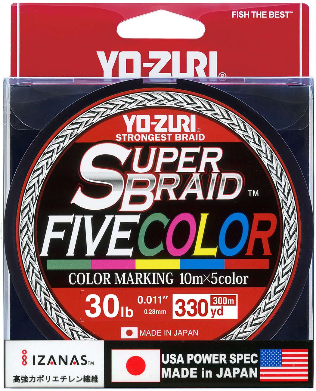 Yo-Zuri SuperBraid Braided Fishing Line - Five Color - TackleDirect