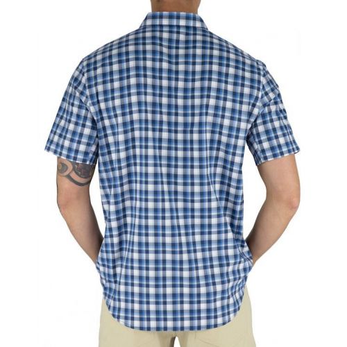 JB Langley Rockwell Short Sleeve Shirt - Navy Plaid - 2XL - TackleDirect