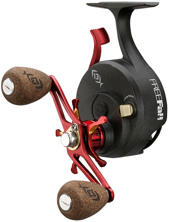 13 Fishing Black Betty FreeFall Trick Shop Edition Red/Gold/Silver Ice Reel  - Right Hand