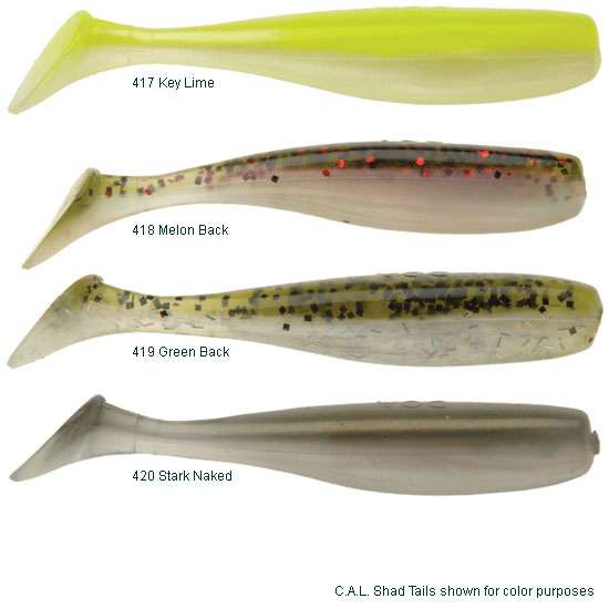 C.A.L. Jerk Baits 4- DOA/351 Rootbeer Chart Tail.