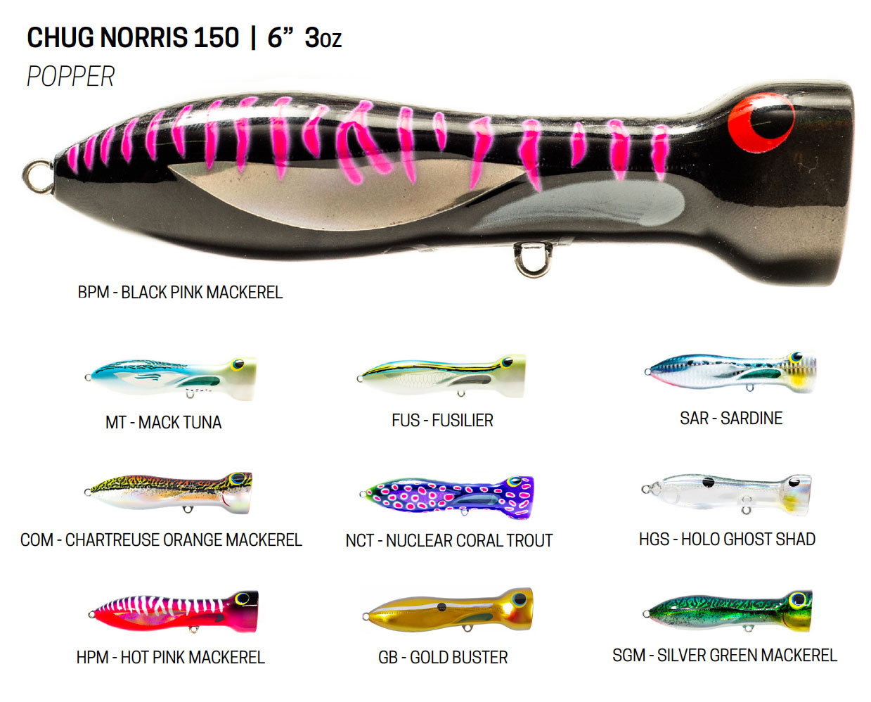 Nomad Design Chug Norris 95mm 20g Popper Fishing Lure