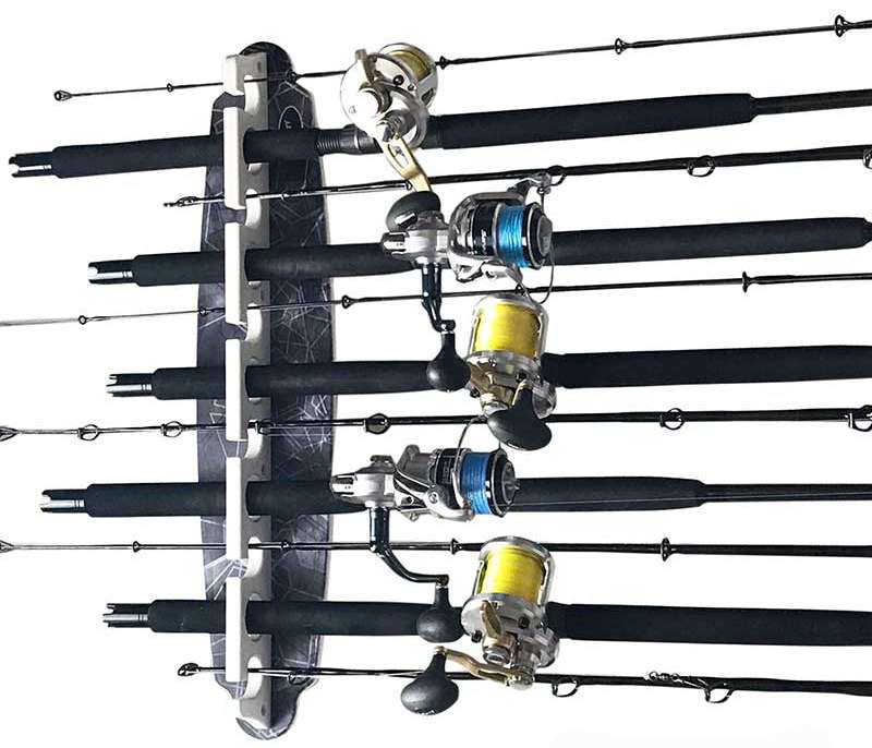 Reel Salty Waterproof 11 Fishing Rod Wall/Ceiling Storage Rack - Gray