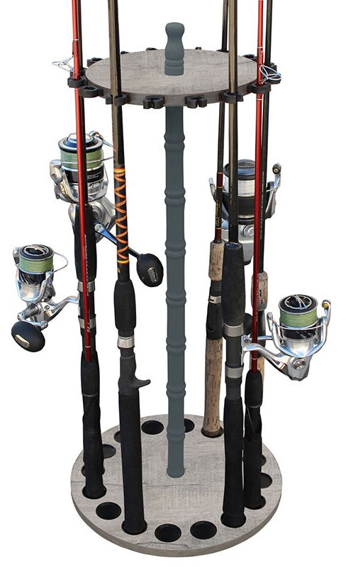 Rush Creek Creations 16 Round Fishing Rod/Pole Storage Rack Americana