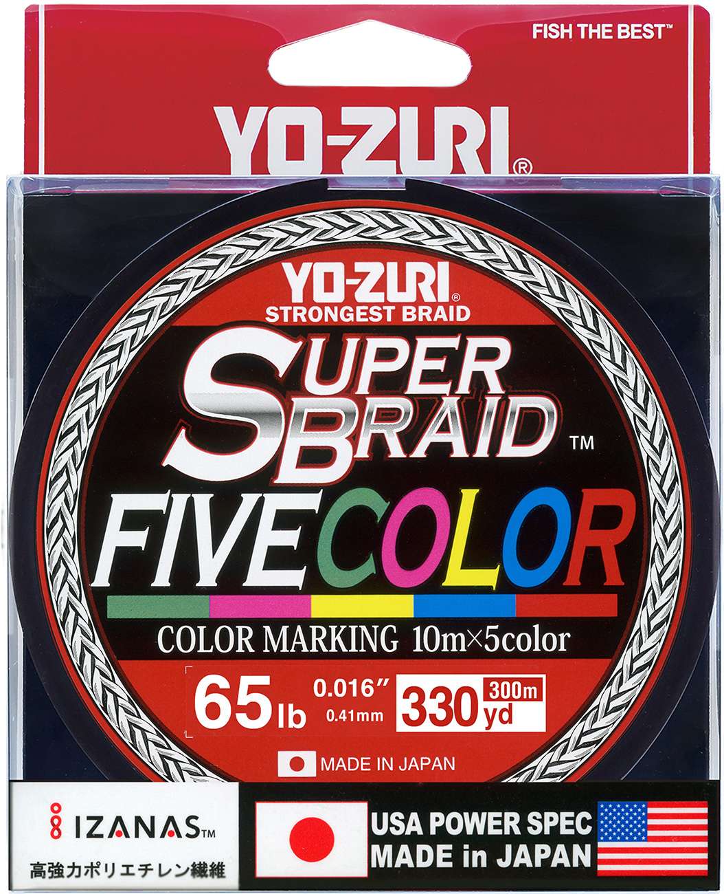 Yo-Zuri SuperBraid Braided Fishing Line - Five Color - TackleDirect