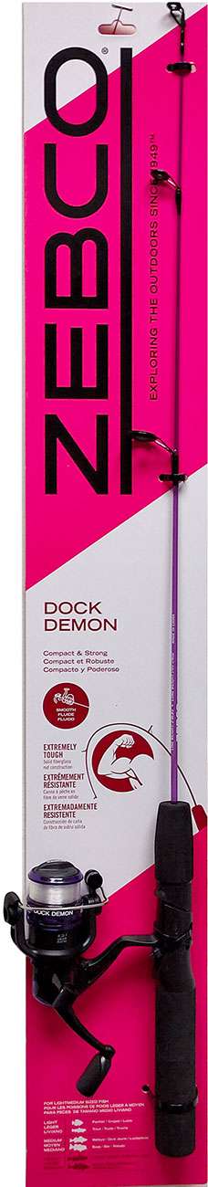 Zebco DOCKPRSP301M Dock Demon Spinning Combo - 30 in. - Purple